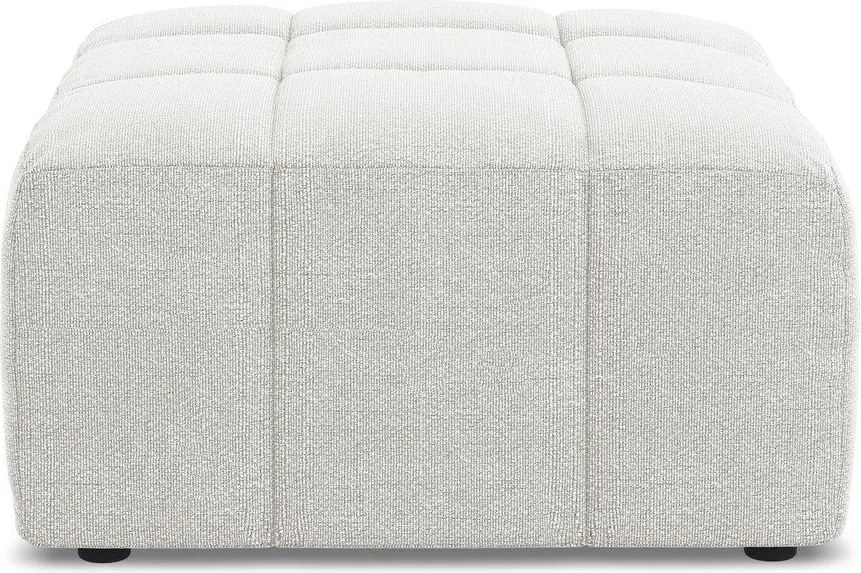 Biały podnóżek z materiału bouclé Aloha – Makamii