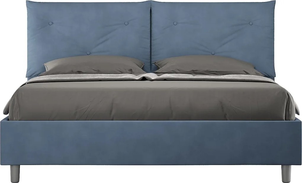 Łóżko bez stelaża tapicerowane 160x210 microfibra Niebieski Appia
