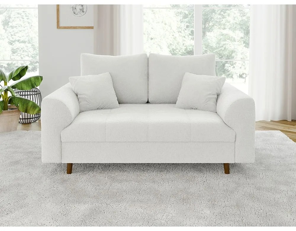Biała sofa z materiału bouclé 150 cm Ariella – Ropez