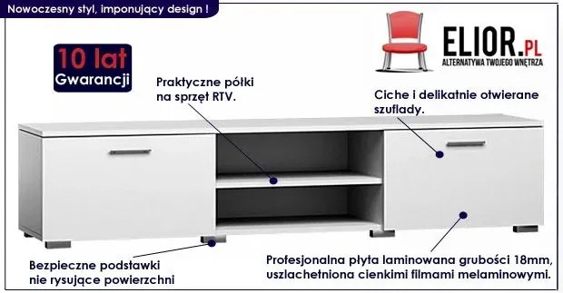 Biała Szafka Rtv Zander 3X