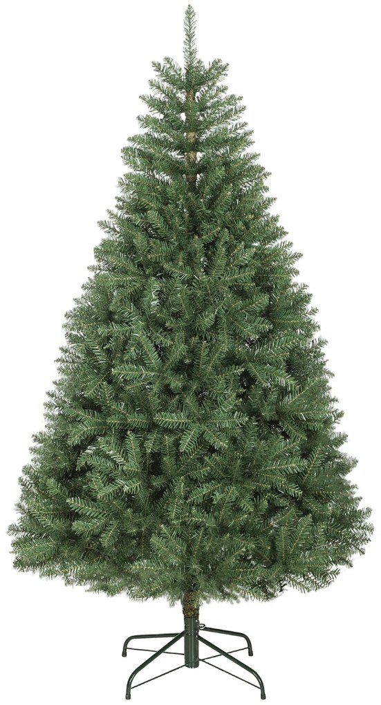 HOMCOM Sztuczna choinka, 180 cm, składane gałęzie, metalowy stojak, wszechstronny, Zielony | Aosom PL