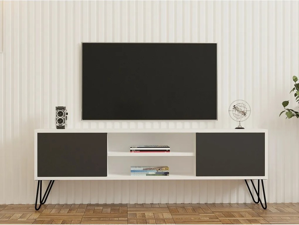 Stolik pod telewizor Hare White and Anthracite