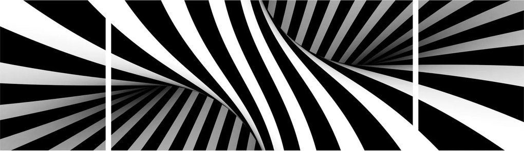 Abstrakcyjny obraz z paskami zebry (170x50 cm)