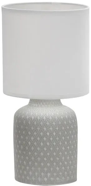 Szara lampa stołowa z ceramiczną podstawą - V085-Sanati