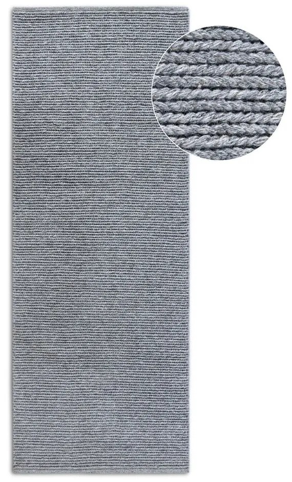 Szary wełniany chodnik tkany ręcznie 80x200 cm Francois – Villeroy&amp;Boch