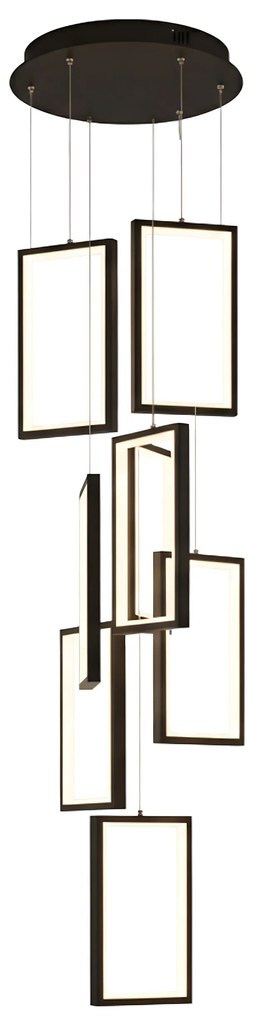 LAMPA SUFITOWA WISZĄCA LED LHJ089-7CP CZARNA