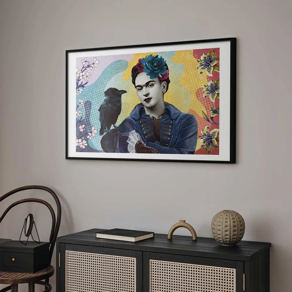 Plakat Totemiczna Frida 30x21 cm z ramą czarną z marginesem ARTGEIST B