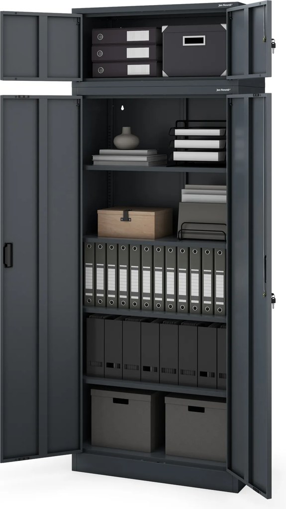 Nadstawka na szafę EWA Compact 800 x 380 x 400 mm, antracytowa