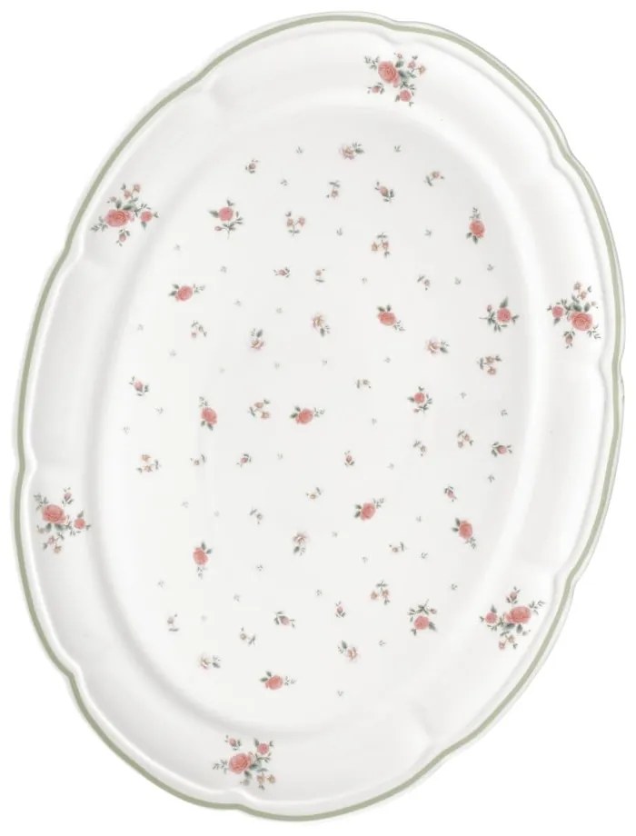Biały porcelanowy półmisek Brandani Nonna Rosa