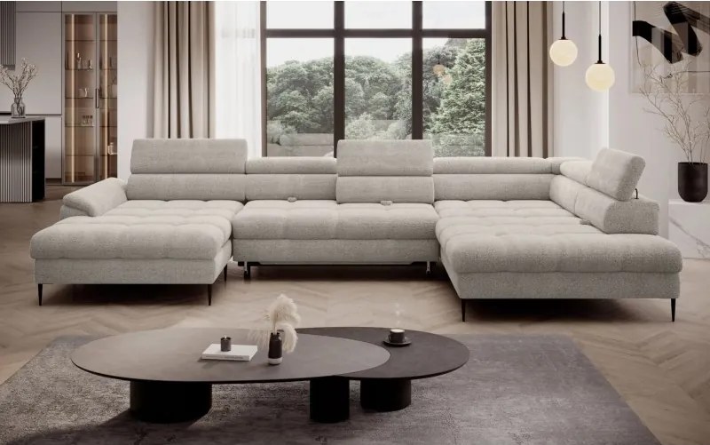 Narożnik EMPOLI XL w układzie U z funkcją spania WERSAL