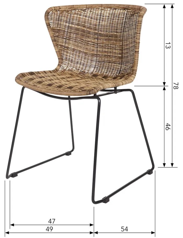 Krzesła ogrodowe zestaw 2 szt. ze sztucznego rattanu w naturalnym kolorze Wings – WOOOD