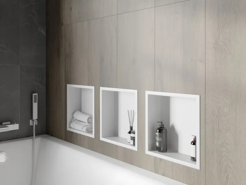 Mexen X-Wall-R półka wnękowa z kołnierzem 30 x 30 cm, biała - 1920303010