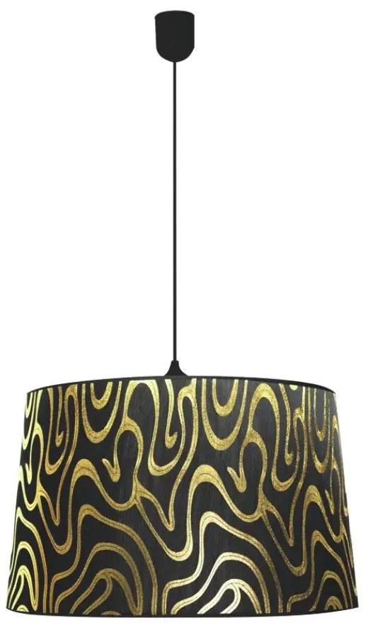 Czarna lampa wisząca z materiałowym kloszem K529 R2-N95