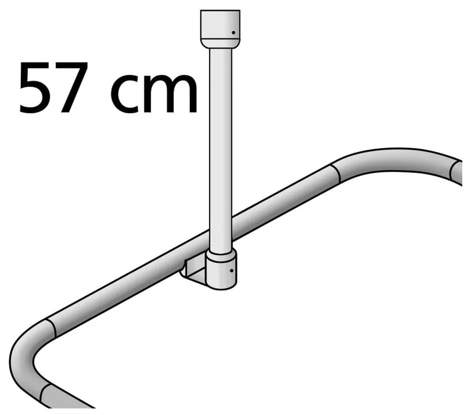 Biały uchwyt sufitowy na drążek do zasłony prysznicowej Wenko, 57 cm