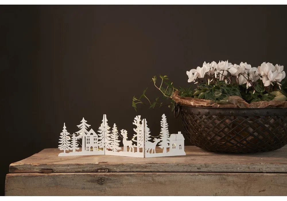 Biała dekoracja świetlna ze świątecznym motywem Fauna – Star Trading