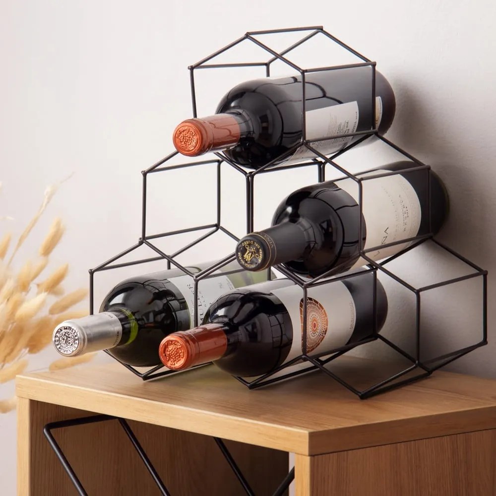 Czarny stojak na wino Compactor RackMAT