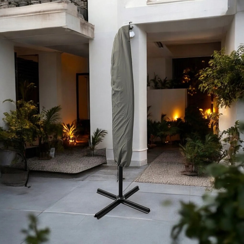 Składany parasol ogrodowy Floriva, jasny szary