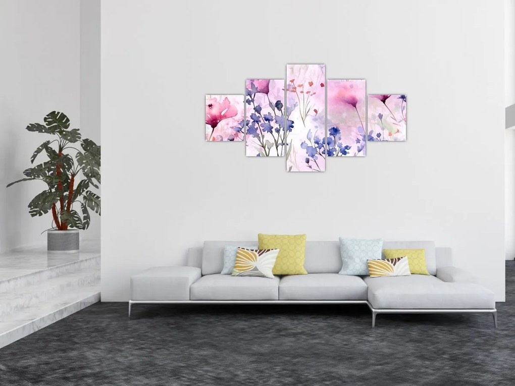Obraz - Akwarelowa łąka (125x70 cm)