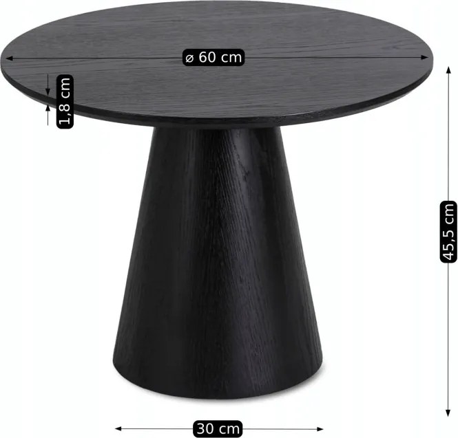 Stolik Kawowy CASSANDER 60 cm Czarny Nowoczesny Loft