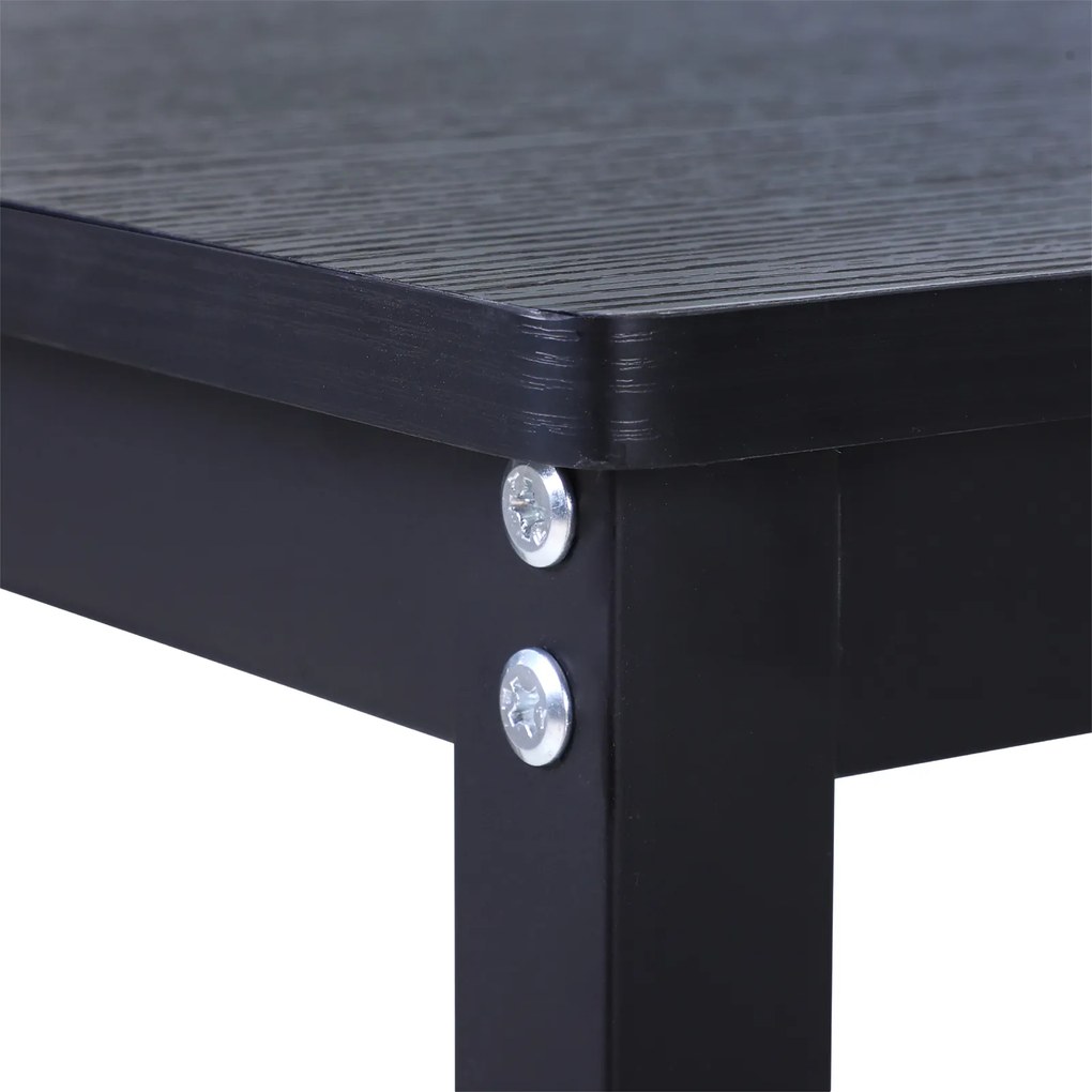 Vinsetto® stolik komputerowy biurko narożne regulacja wysokości metal czarny 168 x 120 x 75 cm