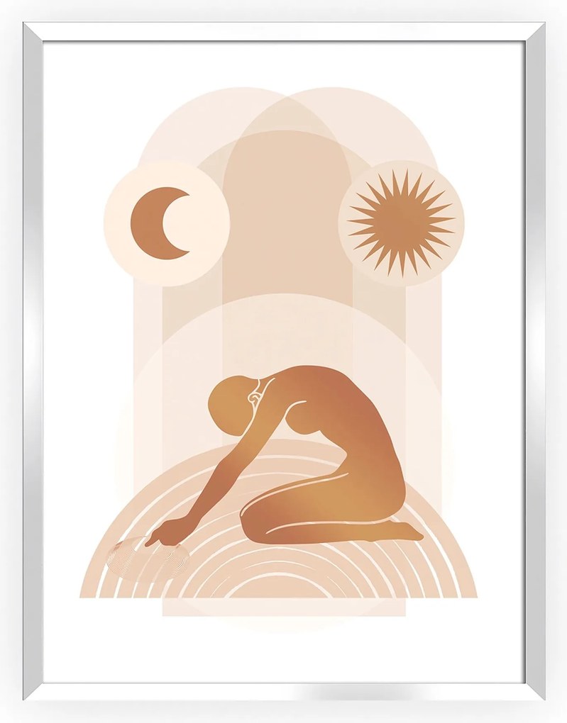 Obraz Yoga Figures II 30x40cm copper