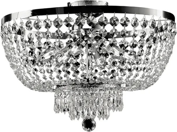 Lampa sufitowa Mozart z żelaza i chromowanego mosiądzu z kryształkami 6 świateł H.37 Ø50 BL189-PL6-CR