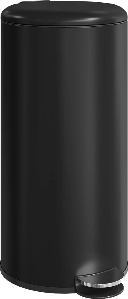 HOMCOM Kosz na śmieci 30 l pedałowy z pokrywą, wkładem wewnętrznym, funkcja miękkiego domyku 36 x 30 x 63,5 cm, czarny | Aosom PL
