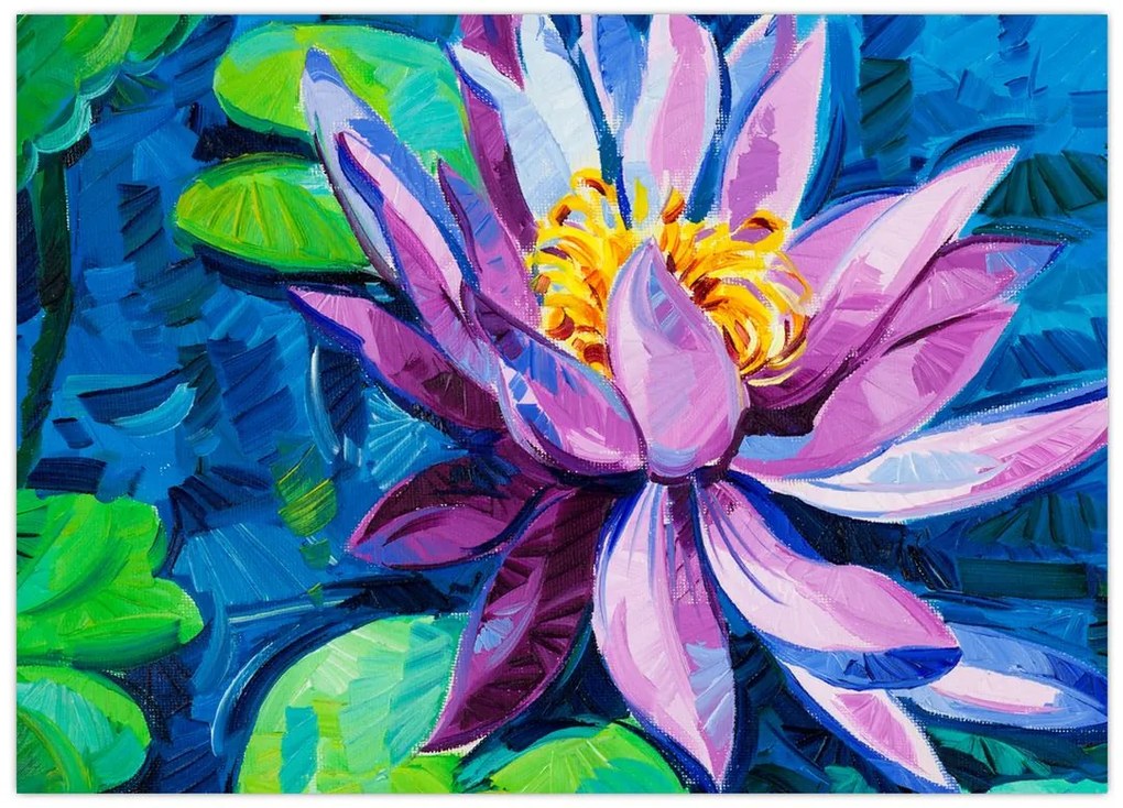 Obraz lilii wodnej na wodzie (70x50 cm)