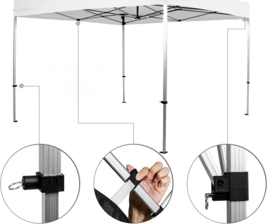 Namiot ogrodowy nożycowy 3×3 m beżowy – 5 poziomów wysokości