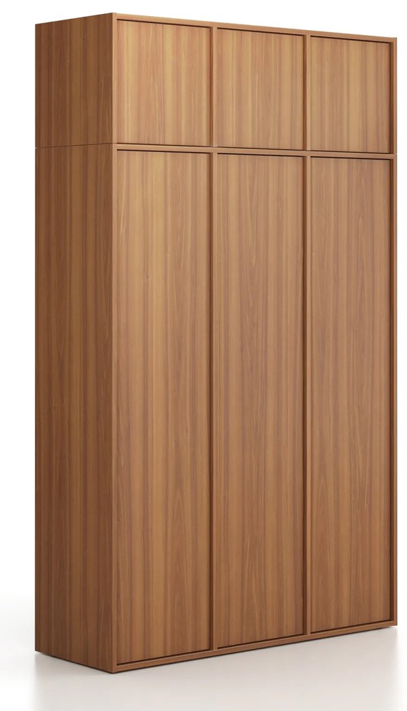 Nadstawka do szaf FRAME, 3x drzwi, 1299 x 450 x 427 mm, PUSH-lock, orzech