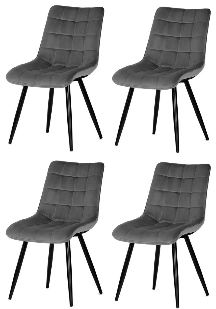 Zestaw krzeseł do jadalni CT-384 GREY4, 4 szt.