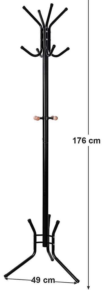 Wieszak stojący SAMUEL, 49x176cm, czarna SongmicsHome