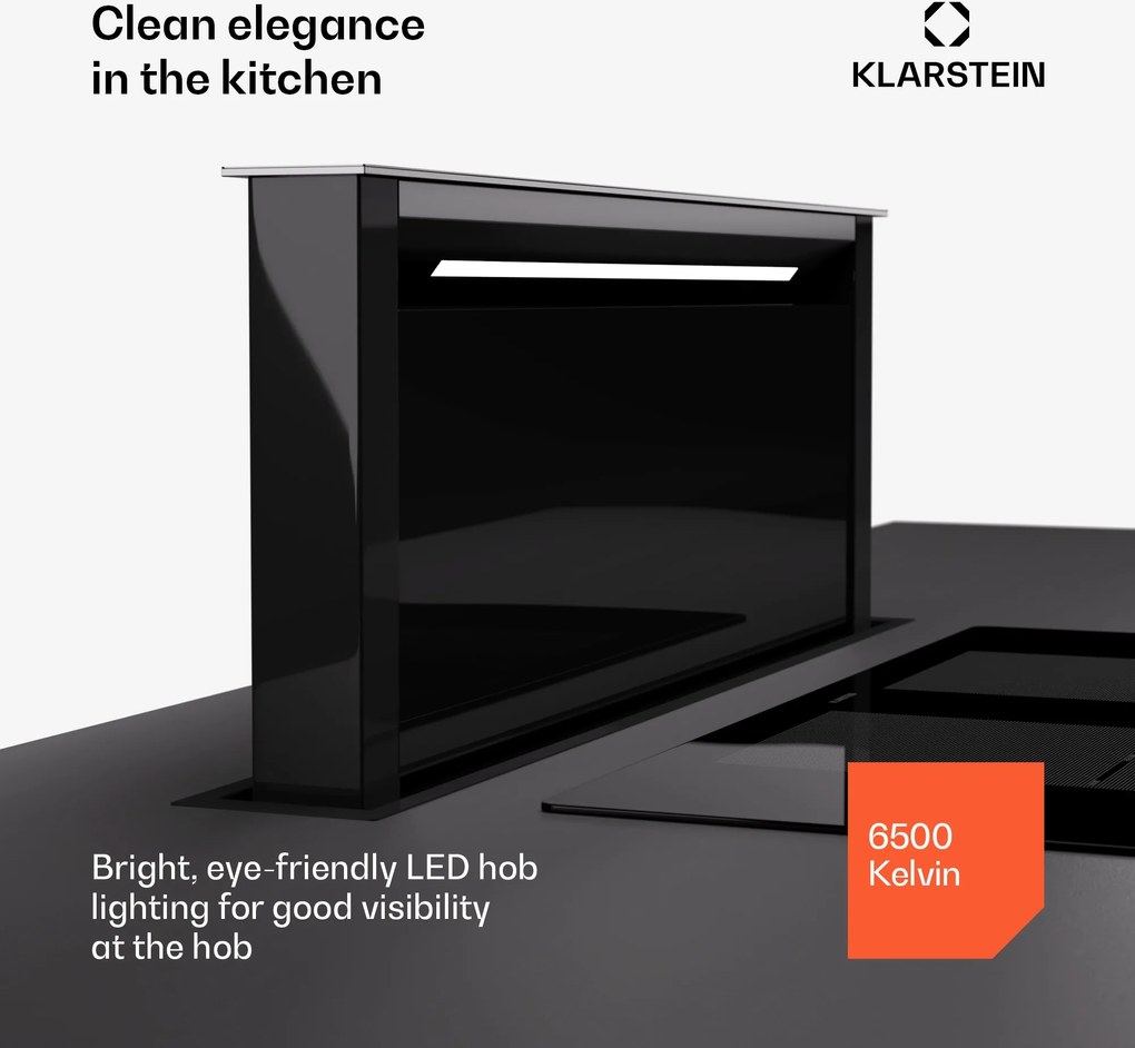 Klarstein Royal Flush 75cm 604.1m³/godz. Okap Blatowy Czarny