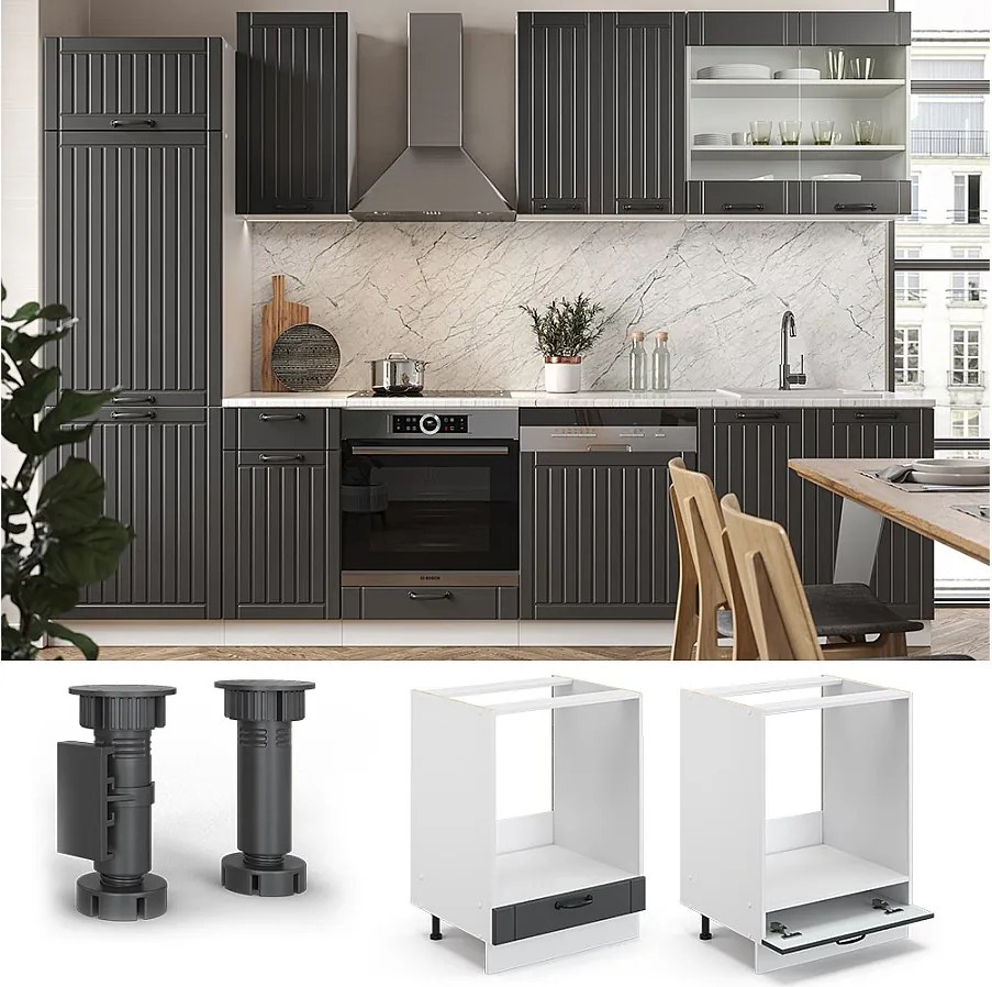 Szafka kuchenna antracytowy domek wiejski 60x51.6x82 fame-line