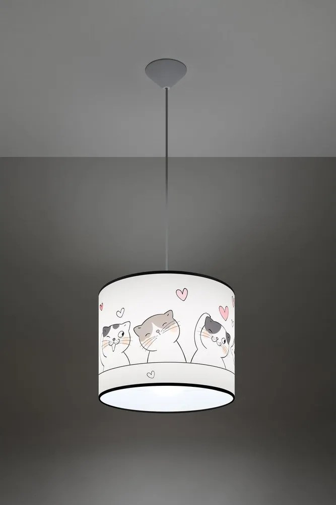 Biała lampa dziecięca Puss – Sollux
