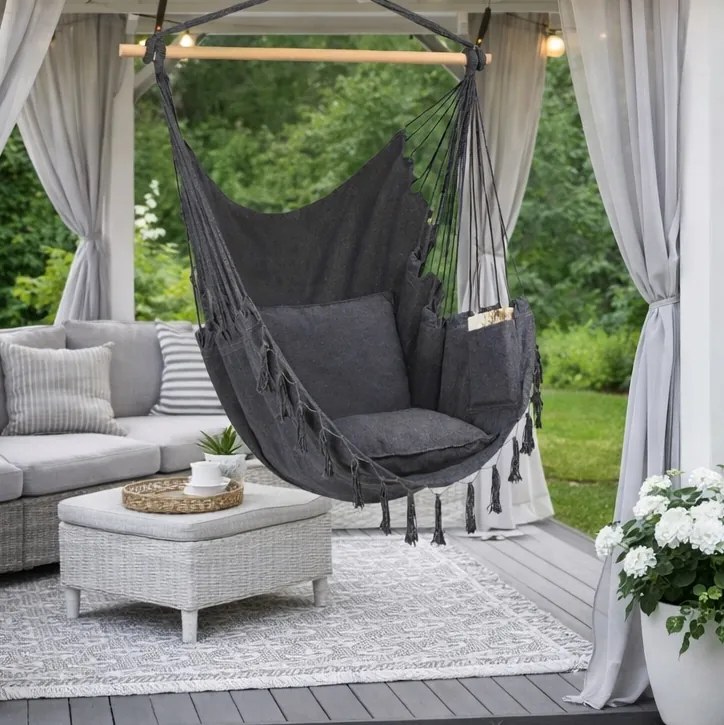 Fotel wiszący brazylijski z poduszką - hamak ogrodowy Breeze HC-2503