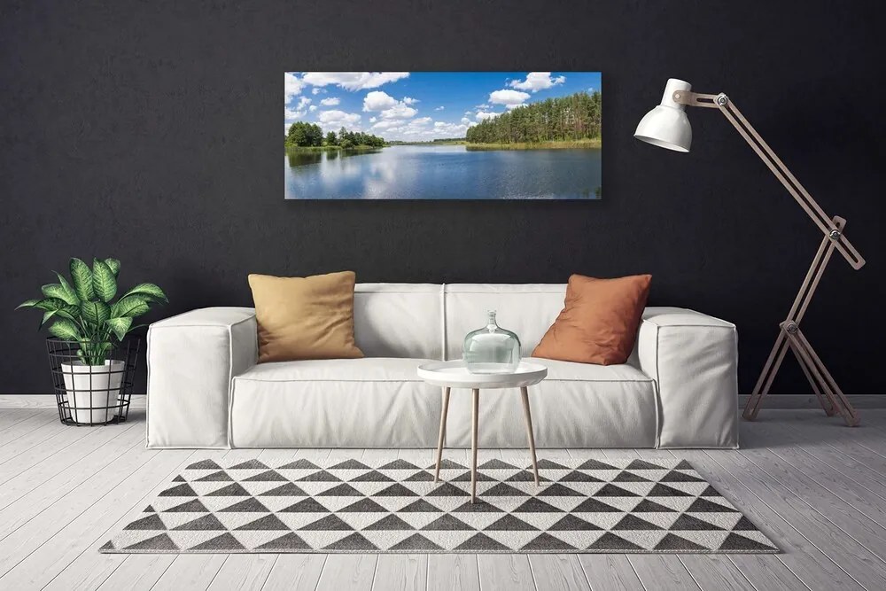 Obraz canvas na ścianę Leśna Cisza nad Jeziorem