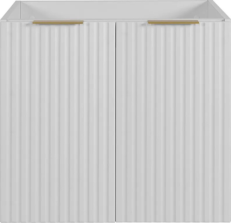 Szafka łazienkowa z drzwiami, biały + złoty uchwyt, 60 x 57 x 46 cm