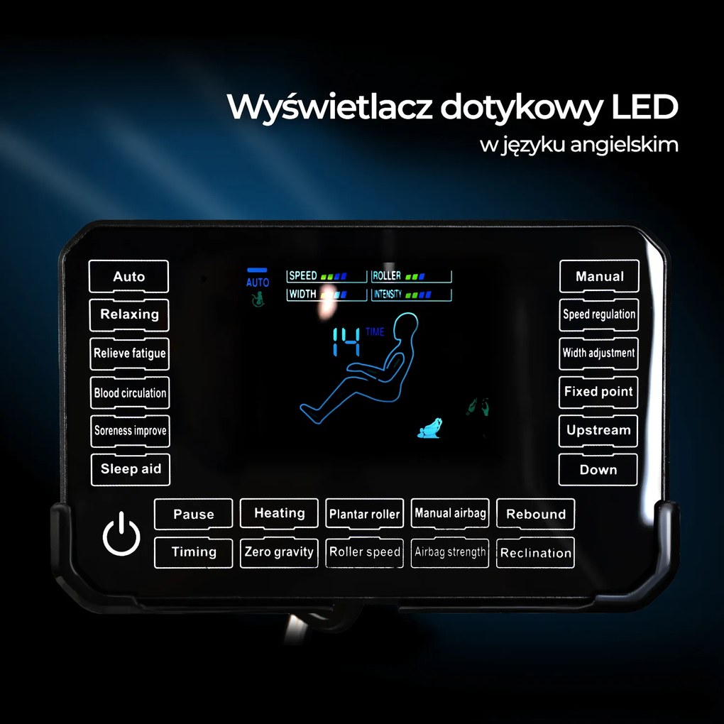 Fotel Masujący QX ULTRA PRO Wypoczynkowy Relaksacyjny Brązowy Ekoskóra Nowoczesny