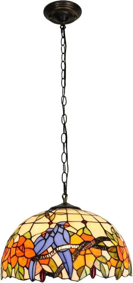 Brilagi - Witrażowy żyrandol Tiffany na łańcuchu JUNGLE 1xE27/60W/230V śr. 40 cm