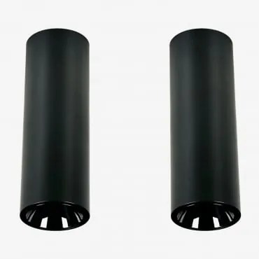 Pack 2 Okrągłych Natynkowych Plafonów Sufitowych Led Ø5,7 Cm Do Użytku Zewnętrznego, Wykonanych Z Aluminium Luisiana Czarna & 6 W & 23º & Białe Zimne
