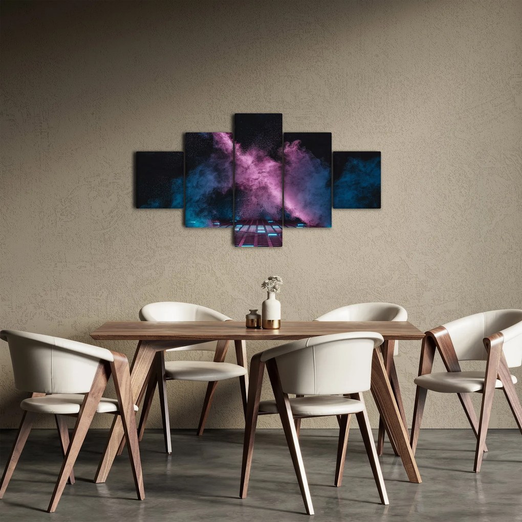 Obraz - Różowo - niebieski dym (125x70 cm)