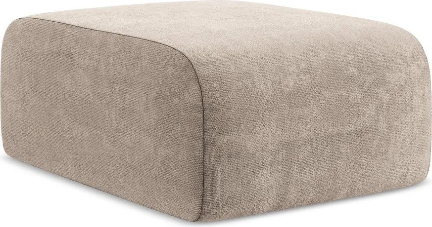 Jasnobrązowy podnóżek z tkaniny szenilowej Lani – Makamii