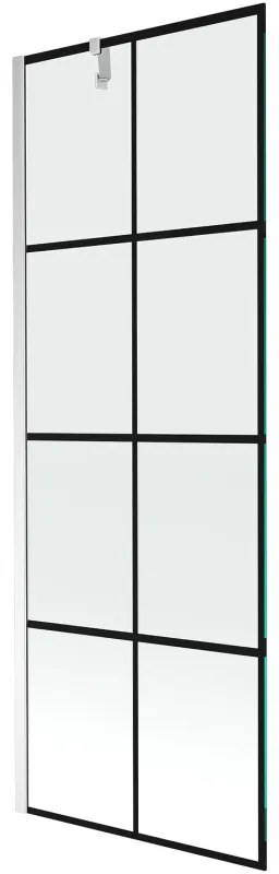 Mexen Next parawan nawannowy 1-skrzydłowy 70 x 150 cm, czarna kratka, chrom - 895-070-000-00-77-01
