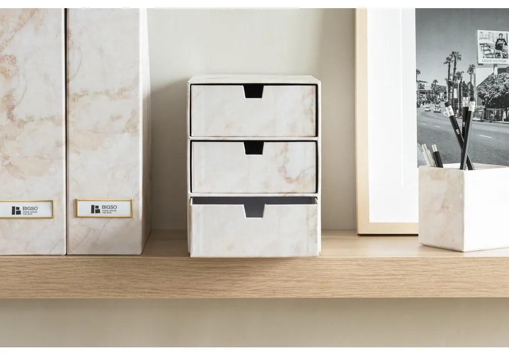 Kartonowy organizer z szufladką Ingrid Paper Laminate – Bigso