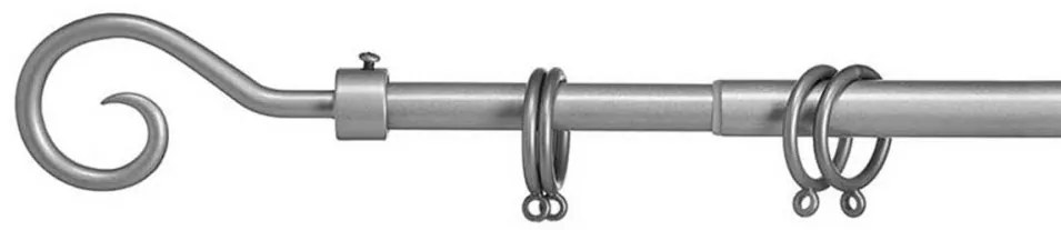 Szary metalowy karnisz VALANCE LOOP 120-210 cm