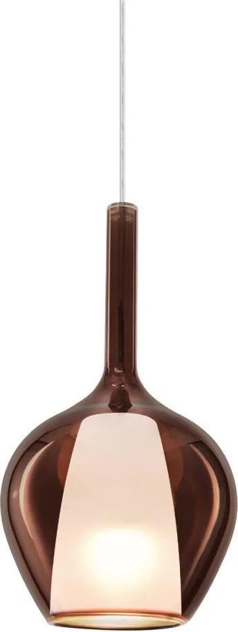 Ideal Lux - Żyrandol na lince KALIQUE 1xE27/42W/230V śr. 18 cm dymno-miedziany