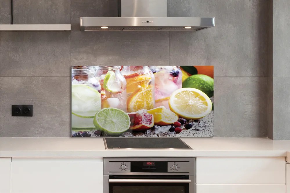 Szklany Panel Owocowe Koktajle w Słoikach