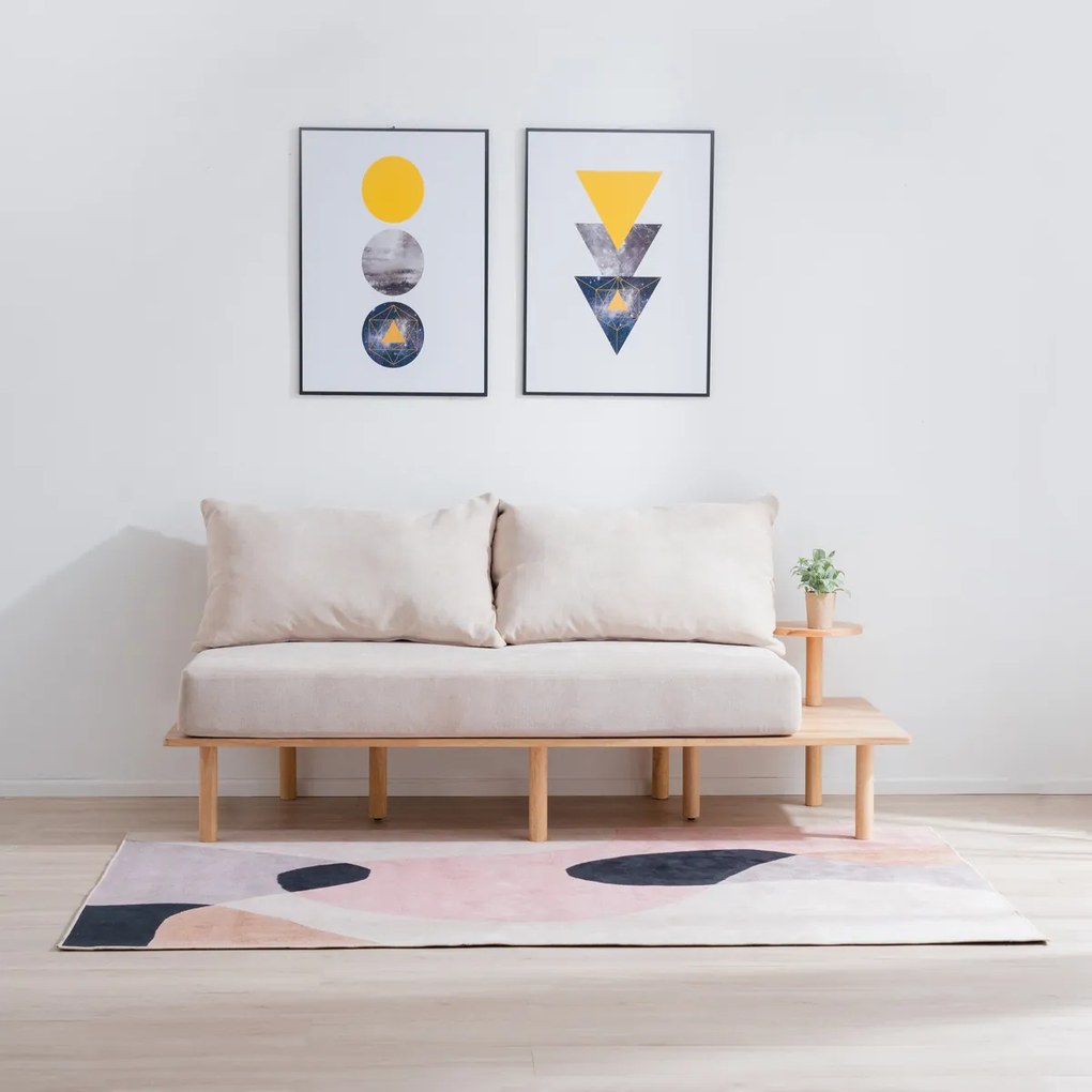 Sofa ze stolikiem bocznym i poduszkami Seri, styl skandynawski