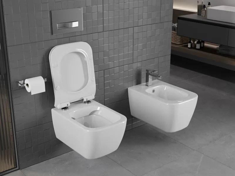 Mexen Stella miska wc Rimless z deską wolnoopadającą slim, duroplast, biała połysk - 30680800